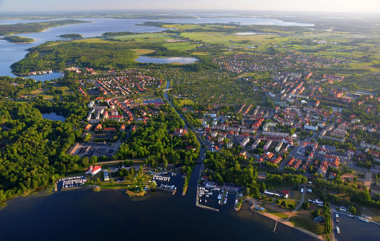 Aerial view of the Masurian Lake District